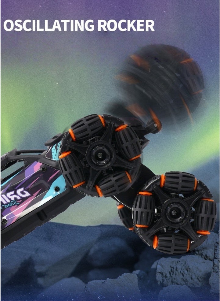 Noor&Star 【2025 Competition Edition】Alloy Six-Wheel Swing-Arm Stunt Car丨6WD Remote Control丨50m Ultra-Range Control丨360° Drift + Climb + Transforming Dump丨1:12 Anti-Collision Design, Extended Endurance  - Image 5