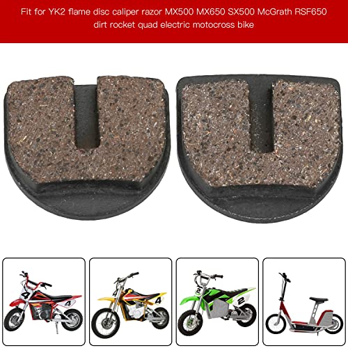 GREHUA Rounded Disc Brake Pads Front Rear Compatible with Razor MX500 MX650 SX500 Dirt Rocket McGrath RSF650 Street Bike Quad 500 ATV 4 Wheeler Motovox E500S Electric Scooter Pocket Mod Parts 2 Pack - Image 3