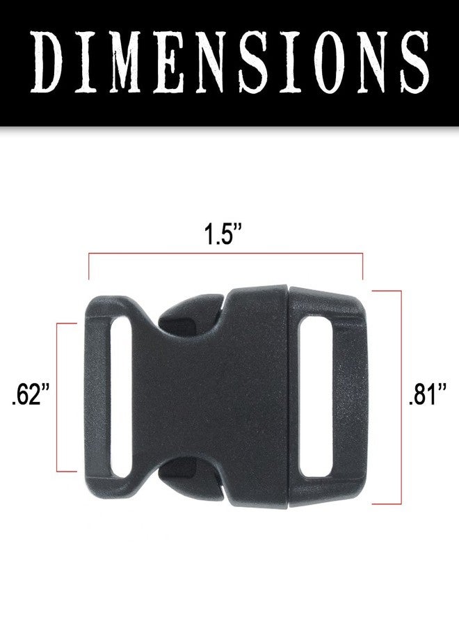 Craft County 60 Pack - 12 Colors - 5/8-Inch Quick Side Release Plastic Buckles - Image 2
