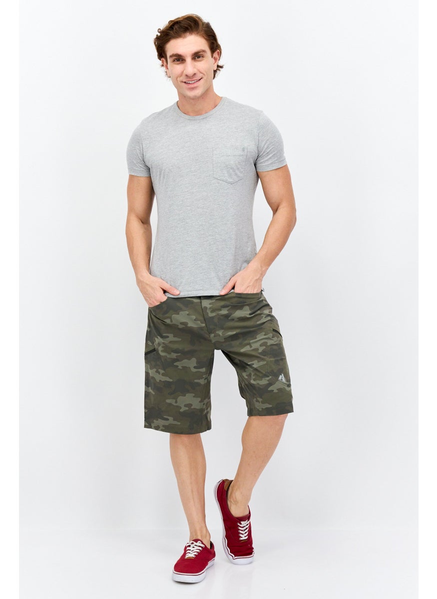 Eddie Bauer - Men Regular Fit Camouflage Cargo Shorts, Army Green Combo - Image 1