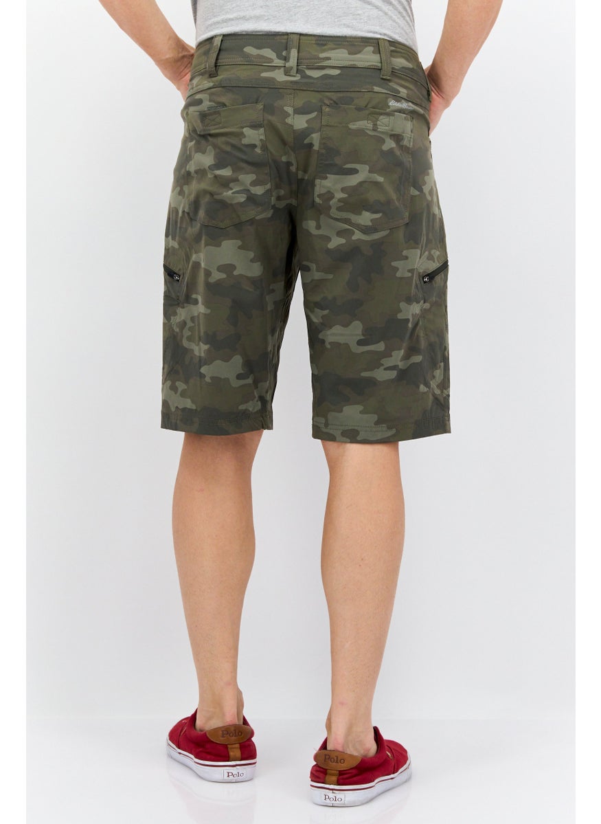 Eddie Bauer - Men Regular Fit Camouflage Cargo Shorts, Army Green Combo - Image 1
