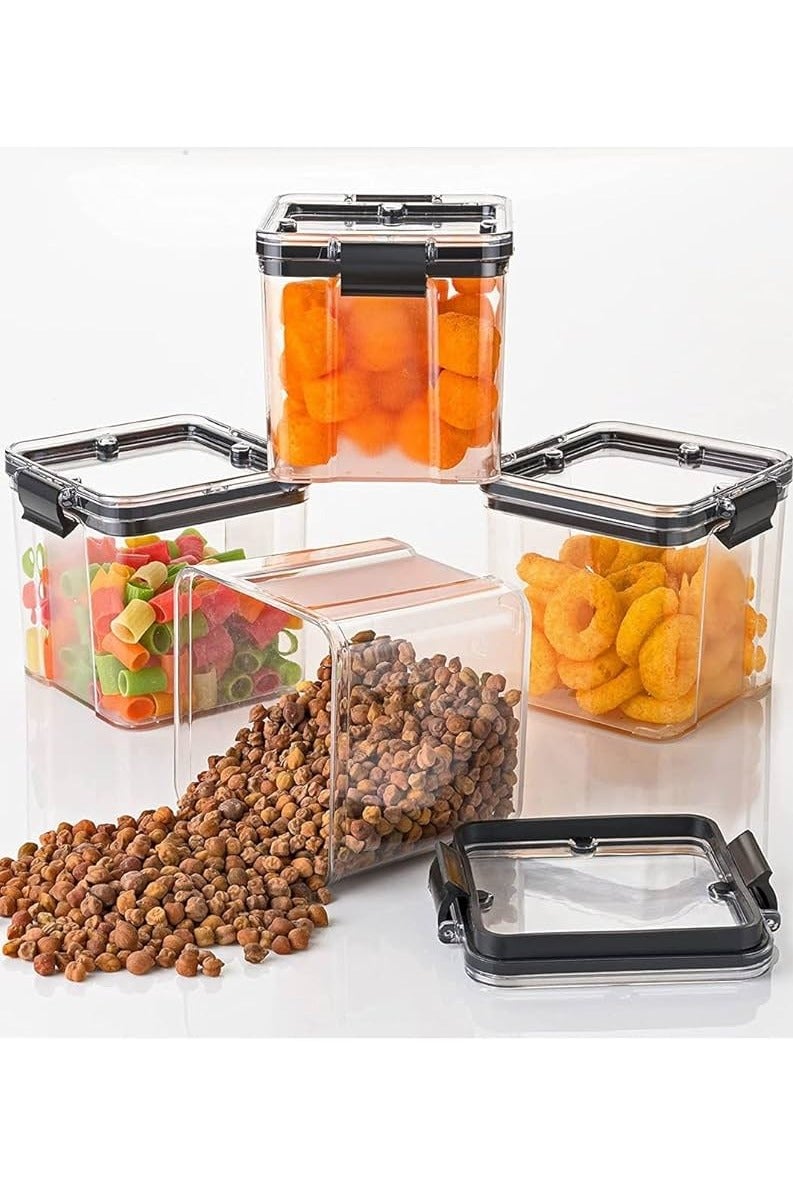ANKUR Store 'N' Lock 4-Pieces Food Storage Container Set – 700ml approx Each – BPA-Free Plastic, Airtight Locking Lids, Microwave & Freezer Safe – Stackable & Reusable Kitchen Organizer Boxes - Image 1