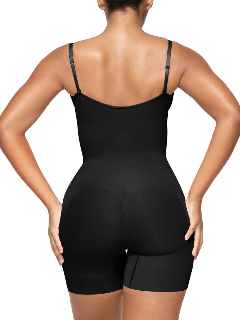 SHAPERX Open Bust Shapewear Tummy Control Bodysuits for Women Seamless Compression High Waisted Body Shaper, SZ5258-Black-XXS/XS - Image 2