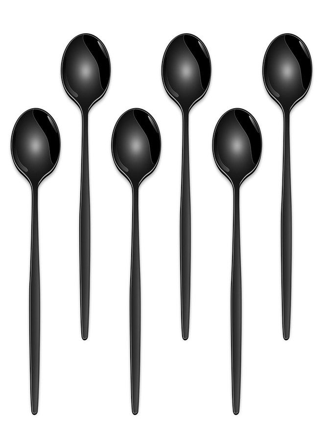 Dehov 5.1 Inch Coffee & Tea Spoons,6-Piece Black Stainless Steel Dessert Spoons For Cafe,Black Espresso Spoon,Cute Small Demitasse Spoon - Image 1