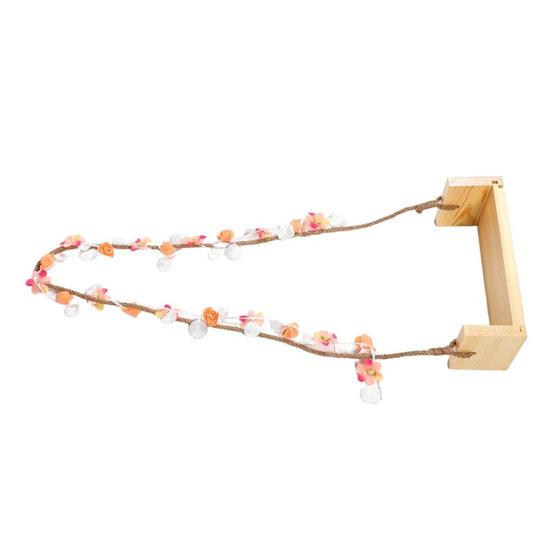 Wooden Swing Frame Photography Prop For Newborns Handmade Wood Vintage Floral Design Boys Girls Room Decor Photoshoot - Image 2