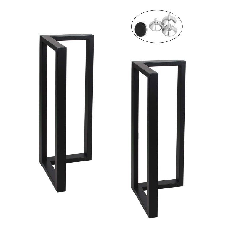 MBQQ Furniture Legs 35Height 177Wide Rustic Decory Right Angle Shape Table LegsHeavy Duty Metal Desk LegsDining Table LegsIndustrial Modern DIY Iron Bench Legs