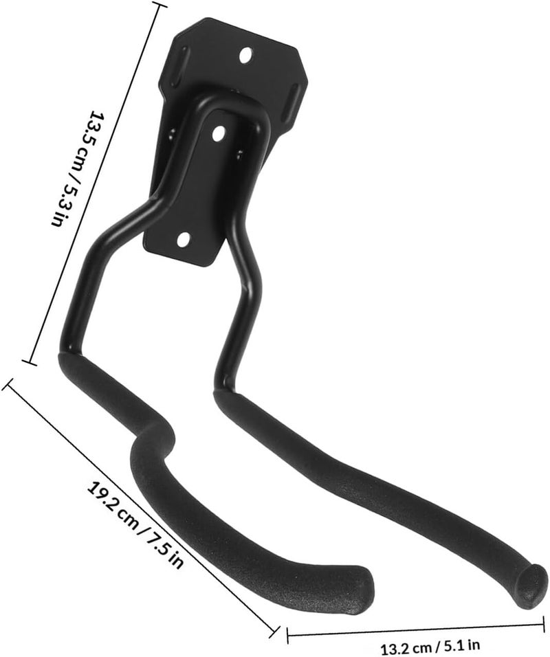 Heavy Duty Garage Wall Hooks Multipurpose Storage Hanger for Lawn Mower and Power Tools Black 1pcs - Image 2