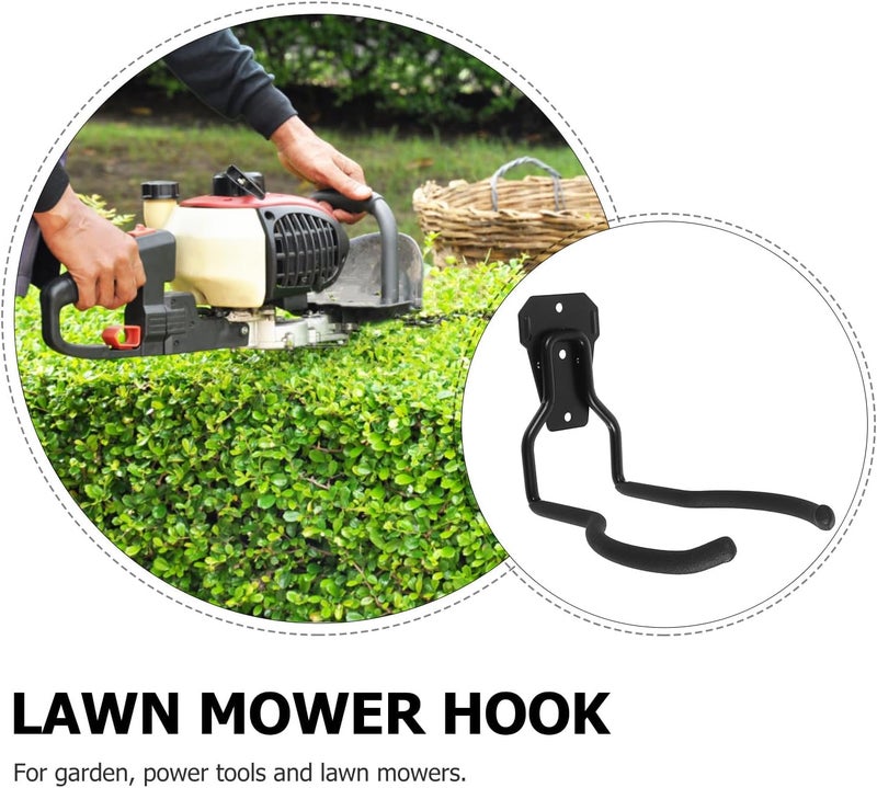 Heavy Duty Garage Wall Hooks Multipurpose Storage Hanger for Lawn Mower and Power Tools Black 1pcs - Image 3