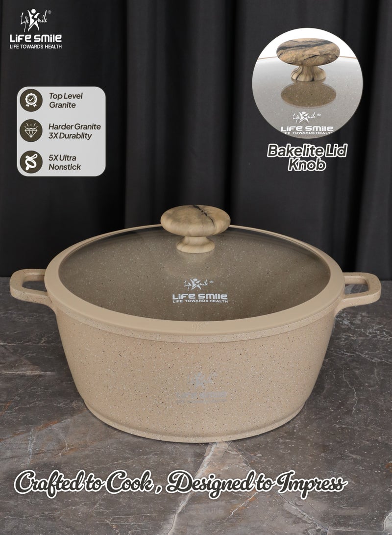 Life Smile Lifesmile 28cm Aluminium Granite Nonstick Soup Pot with Lid – Induction Base, Easy Clean, 6.0L - Image 4