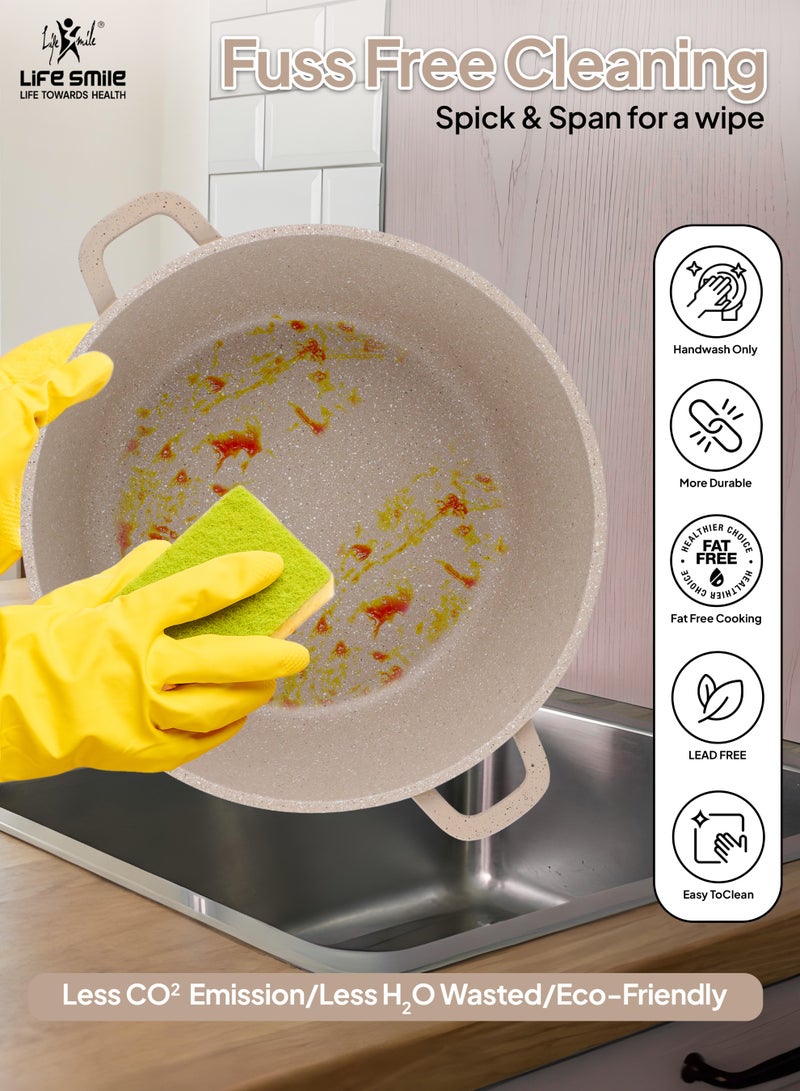 Life Smile Lifesmile 28cm Aluminium Granite Nonstick Soup Pot with Lid – Induction Base, Easy Clean, 6.0L - Image 2