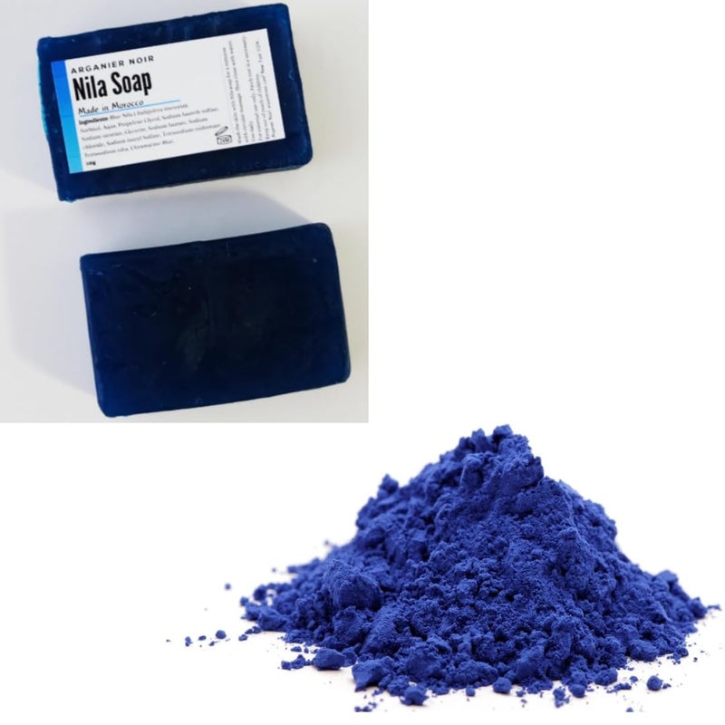 HWC Trading Moroccan Blue Nila Powder 50g & Solid Soap Set – Natural Brightening & Tan Removal – Deep Cleansing & Skin Purifying – For Face & Body – Suitable for All Skin Types (3) - Image 3