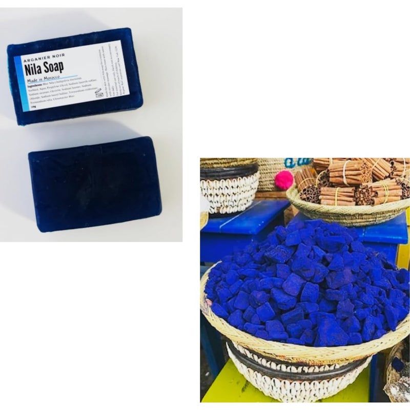 HWC Trading Moroccan Blue Nila Powder 50g & Solid Soap Set – Natural Brightening & Tan Removal – Deep Cleansing & Skin Purifying – For Face & Body – Suitable for All Skin Types (3) - Image 2