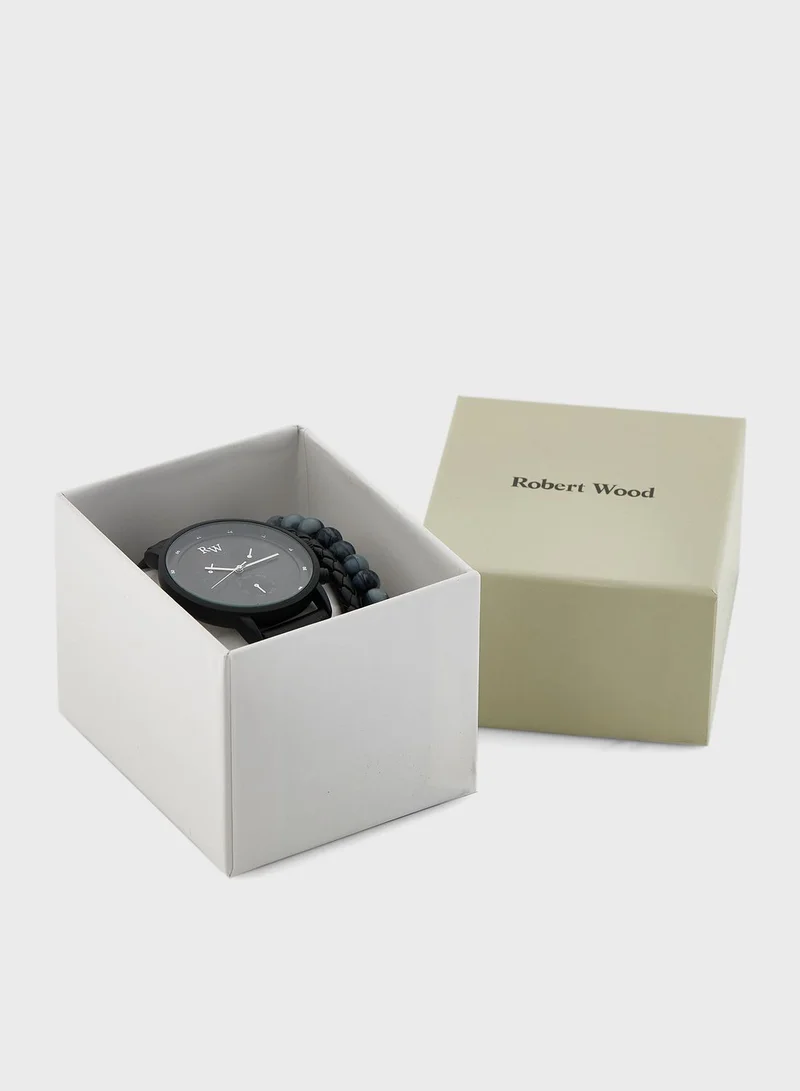 Robert Wood Watch And Bracelet Gift Set