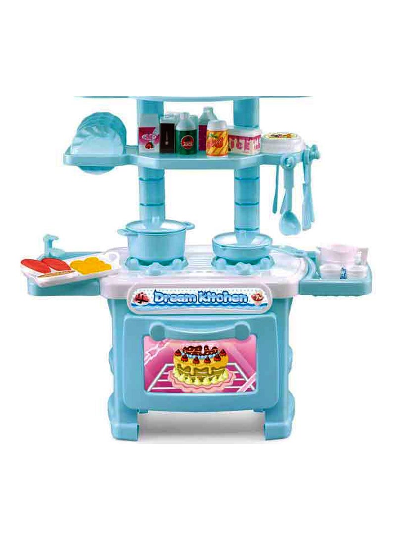 Kitchen Toy Playset For Kids Kitchenware Cookware Cooking Toys Kids Cooking Set Fruit Vegetable Tea Playset For Kids Early Age Development Educational Pretend Player Kitchen Sink Accessory - Image 1