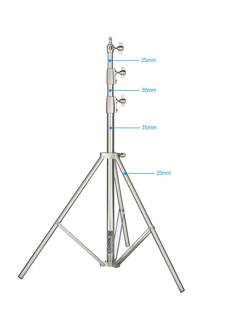 Coopic COOPIC L-280M Stainless Steel Light Stand 110inch/280cm Heavy Duty with 1/4-inch to 3/8-inch Universal Adapter for Studio Softbox, Monolight and Other Photographic Equipment (2 PACK) - Image 4