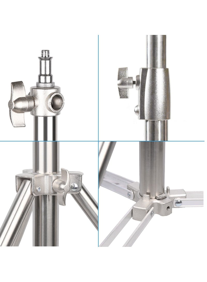 Coopic COOPIC L-280M Stainless Steel Light Stand 110inch/280cm Heavy Duty with 1/4-inch to 3/8-inch Universal Adapter for Studio Softbox, Monolight and Other Photographic Equipment (2 PACK) - Image 2