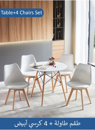 White Table with Chair-4