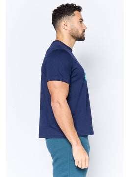Reebok Men Sportswear Fit Short Sleeve Outdoor T-Shirt, Navy  - Image 3