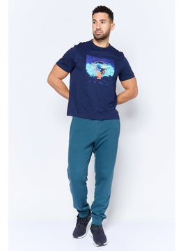 Reebok Men Sportswear Fit Short Sleeve Outdoor T-Shirt, Navy  - Image 2