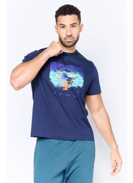 Reebok Men Sportswear Fit Short Sleeve Outdoor T-Shirt, Navy  - Image 1