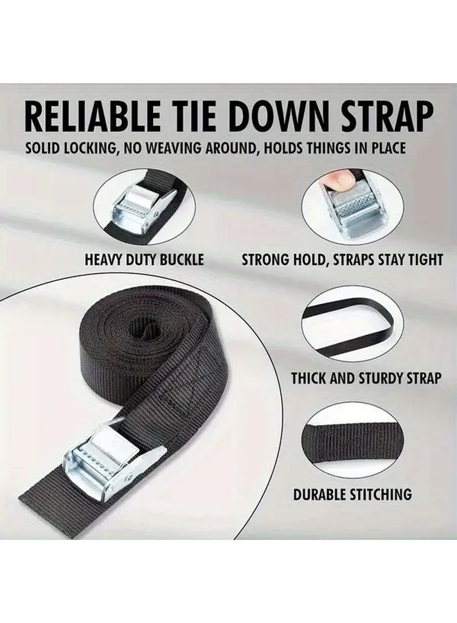 6pcs Heavy Duty Ratchet Straps With Metal Buckles Quick Release Cam Lock Cargo Tie Down - Image 4