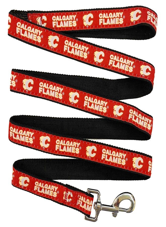 طوق Pets First NHL Calgary Flames للكلاب والقطط، تمتع بنزهة أنيقة وجذابة! طوق مثالي لعشاق الهوكي!، كبير (طول 6 أقدام × عرض 1 بوصة) (CGY-3031-LG)