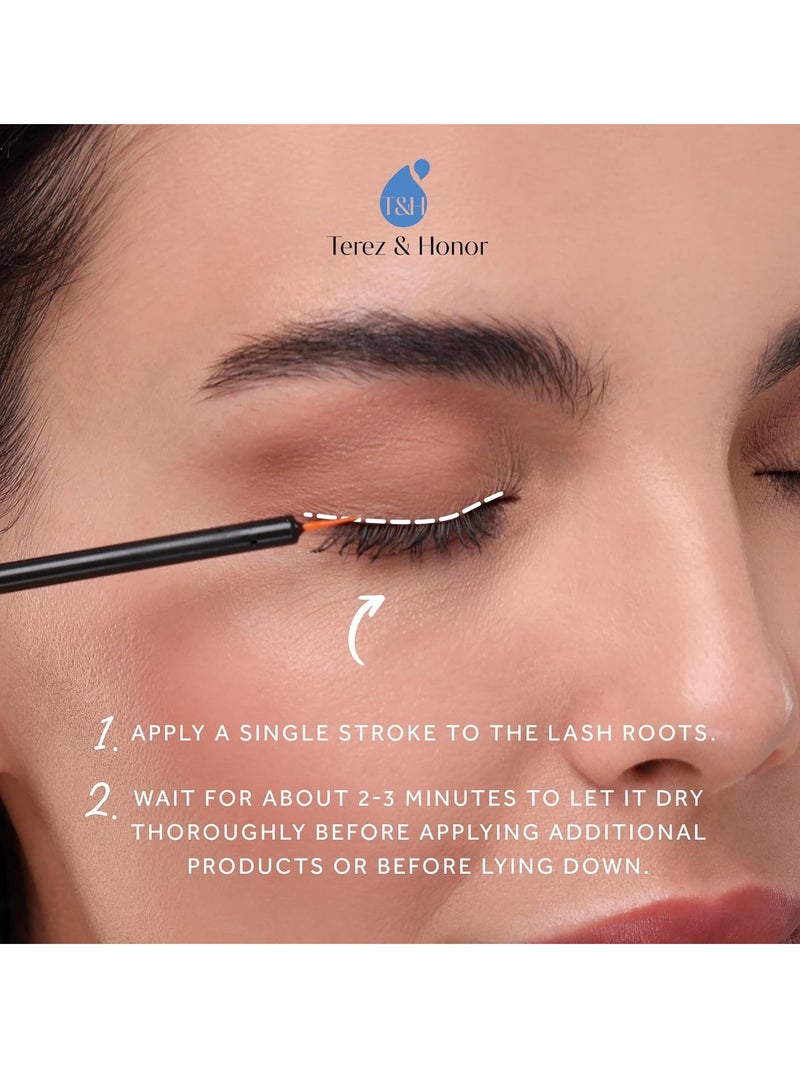 TEREZ & HONOR Natural Eyelash Growth Serum and Brow Enhancer to Grow Thicker, Longer Lashes for Long, Luscious Lashes and Eyebrows[3ml] - Image 3