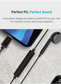 Powerology Mono Earphone with MFi Lightning Connector for Lightning Devices / Multi-Media Keys / Volume Control- Black  - Image 4