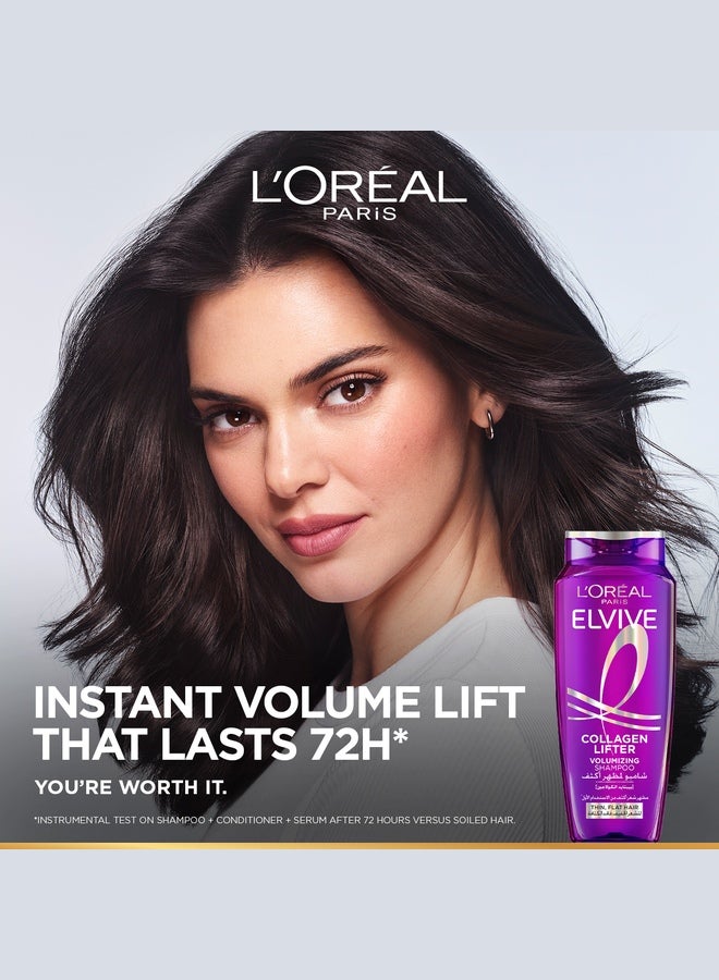 L'OREAL PARIS Elvive Collagen Lifter Volumizing Shampoo, Enrichced with Collagen Peptides, 400ml - Image 3