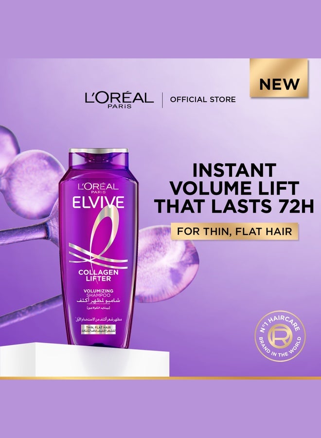 L'OREAL PARIS Elvive Collagen Lifter Volumizing Shampoo, Enrichced with Collagen Peptides, 400ml - Image 2