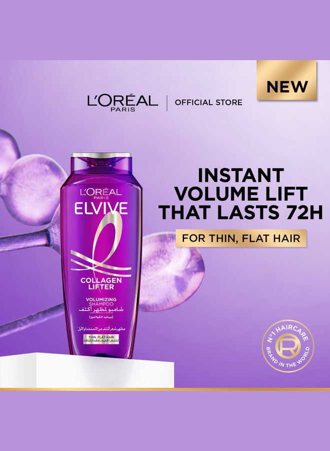 L'OREAL PARIS Elvive Collagen Lifter Volumizing Shampoo, Enrichced with Collagen Peptides - 400ml - Image 2