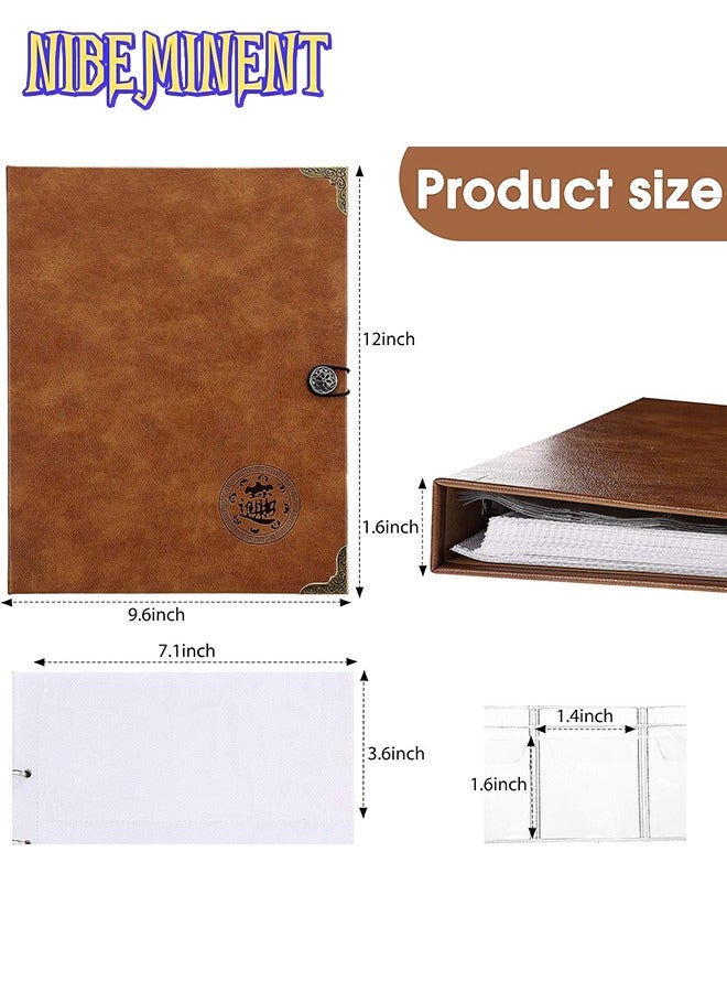 NIBEMINENT Coin Collecting Holder Album with 150 Coin Pockets and 240 Paper Currency Pockets, PU Leather Coins Collection Holder Penny Currency Storage Book (Brown) - Image 2