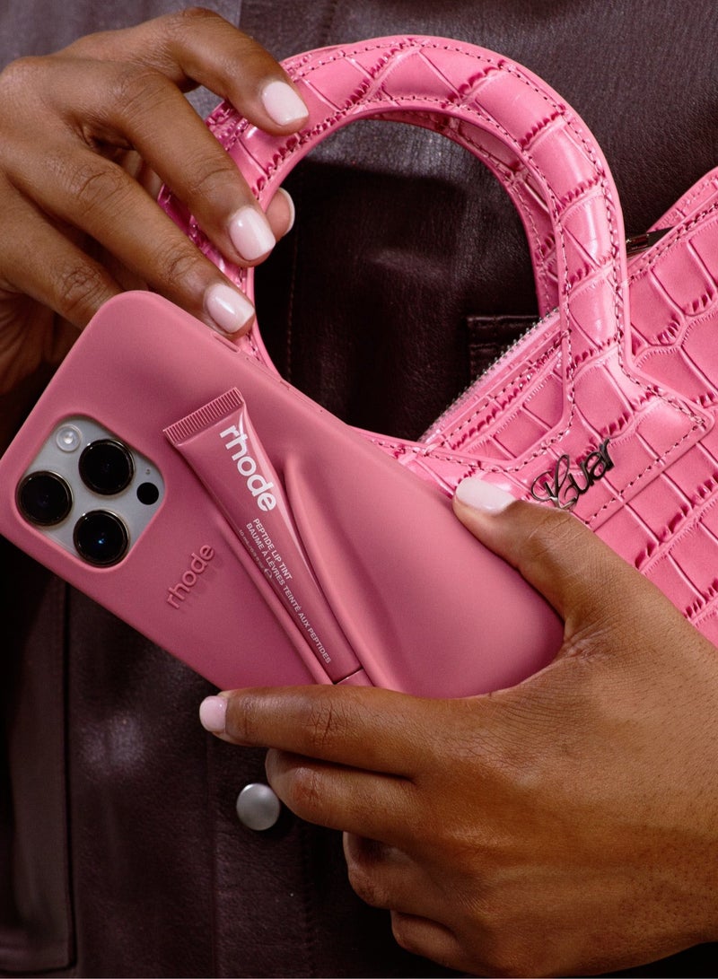 رود حامل شفاه سيليكون من رود لهاتف آيفون 14 بلس، جراب لاصق بملمع شفاه للهاتف، جراب لاصق بحامل شفاه لهاتف آيفون 14 بلس من رود (لون بني مالح) - Image 2