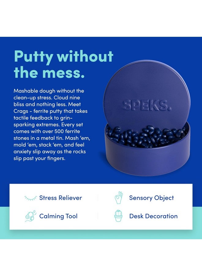 Speks Crags Ferrite Putty, Over 500 Ferrite Stones In A Metal Tin, Seriously Satisfying Fidget Toys For Adults And Desk Toys For Office, Matte Indigo, Medium - Image 4
