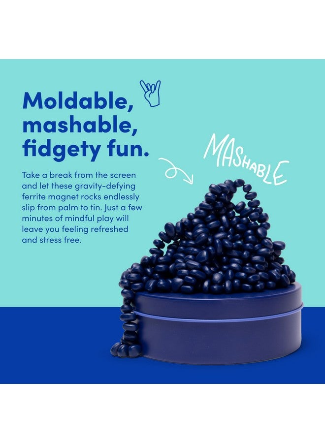 Speks Crags Ferrite Putty, Over 500 Ferrite Stones In A Metal Tin, Seriously Satisfying Fidget Toys For Adults And Desk Toys For Office, Matte Indigo, Medium - Image 5