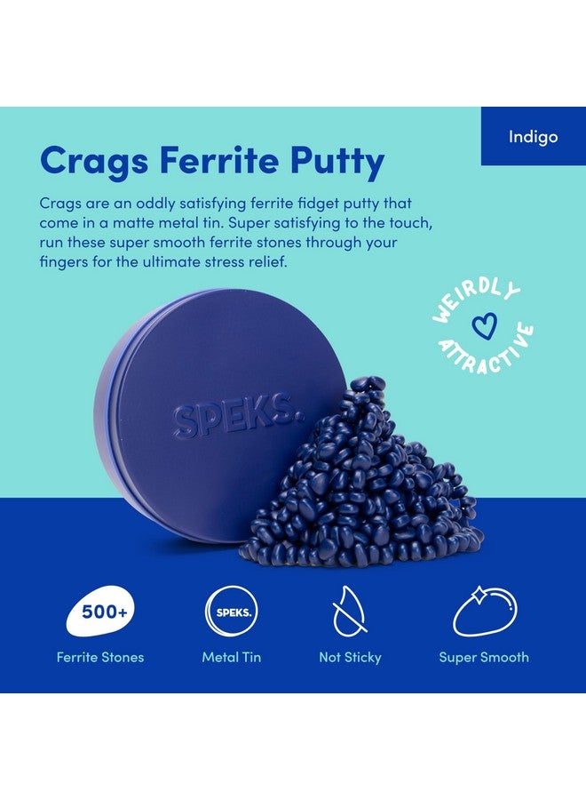 Speks Crags Ferrite Putty, Over 500 Ferrite Stones In A Metal Tin, Seriously Satisfying Fidget Toys For Adults And Desk Toys For Office, Matte Indigo, Medium - Image 3