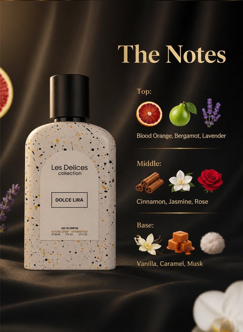 Divina Dolce Lira Eau de Parfum 100ml for Women - Long Lasting Women Perfume, Floral Citrus Fragrance, Luxury Ladies Perfume with Blood Orange, Bergamot, Jasmine, Rose & Musk - Image 2