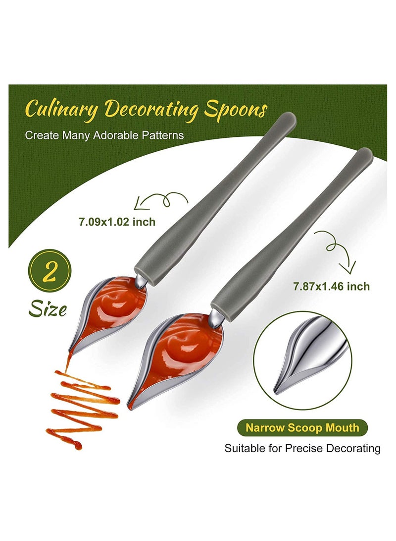 3-Piece Candy Dipping Tools Set with Chocolate Forks & Culinary Decorating Spoons - Stainless Steel Chef Art Tools for Decorative Plates  - Image 3