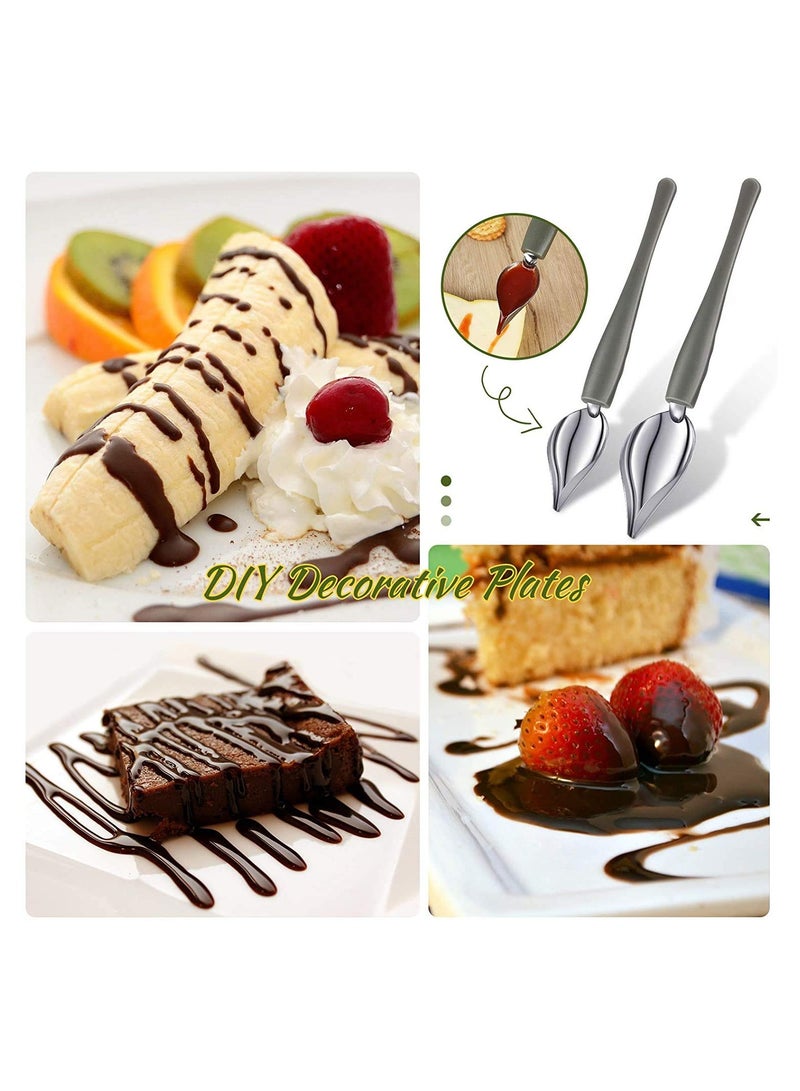 3-Piece Candy Dipping Tools Set with Chocolate Forks & Culinary Decorating Spoons - Stainless Steel Chef Art Tools for Decorative Plates  - Image 5