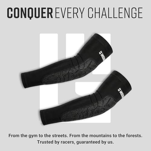 MudGear Padded Arm Sleeves Compression Elbow Protection with NonSlip SweatResistant Design for OCR Baseball Football Ideal for Men Women and Youth Medium BlackGray - Image 3