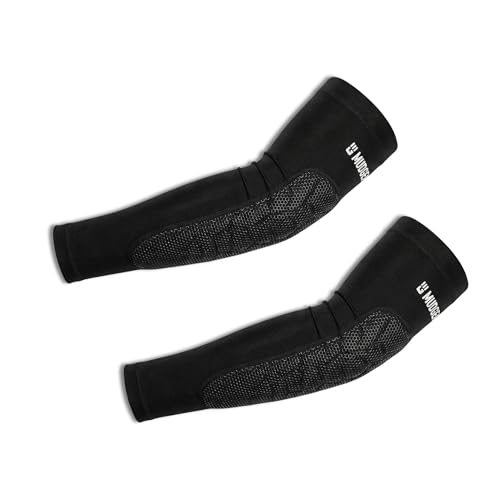 MudGear Padded Arm Sleeves Compression Elbow Protection with NonSlip SweatResistant Design for OCR Baseball Football Ideal for Men Women and Youth Medium BlackGray - Image 1