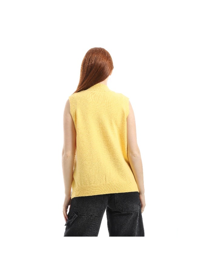 Coctail 17474-knitted vest-yellow - Image 3
