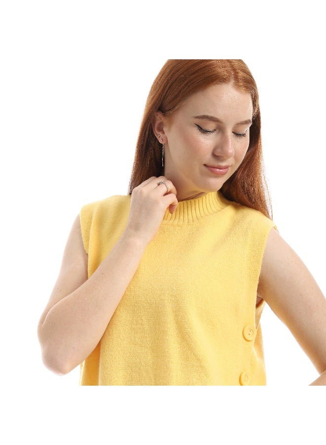 Coctail 17474-knitted vest-yellow - Image 4