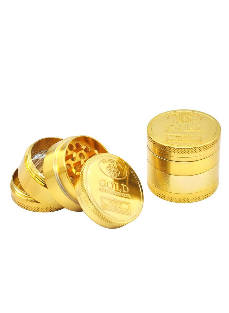 4 Layer Spice Crusher With Magnetic Lid Gold  - Image 1