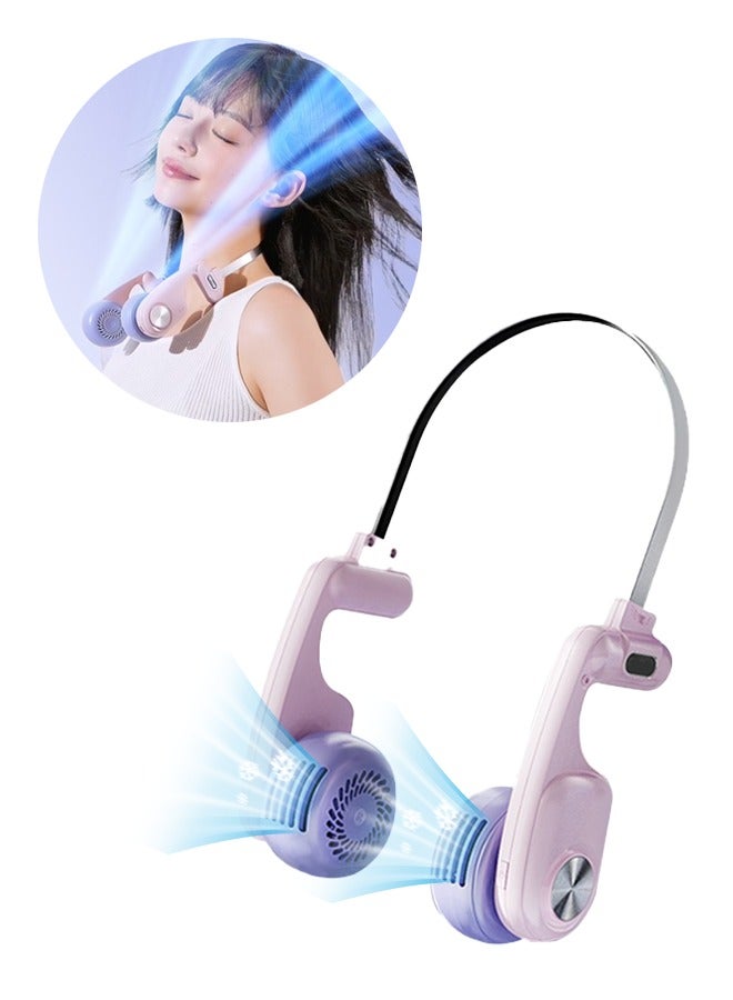 Neck Fan & Portable Fan, 5-Speed Adjustable Wind, 3 Hours Runtime, Turbo Silent Cooling, Type-C Fast Charging, Ideal for Travel, Sports, Hiking, Camping - Image 1