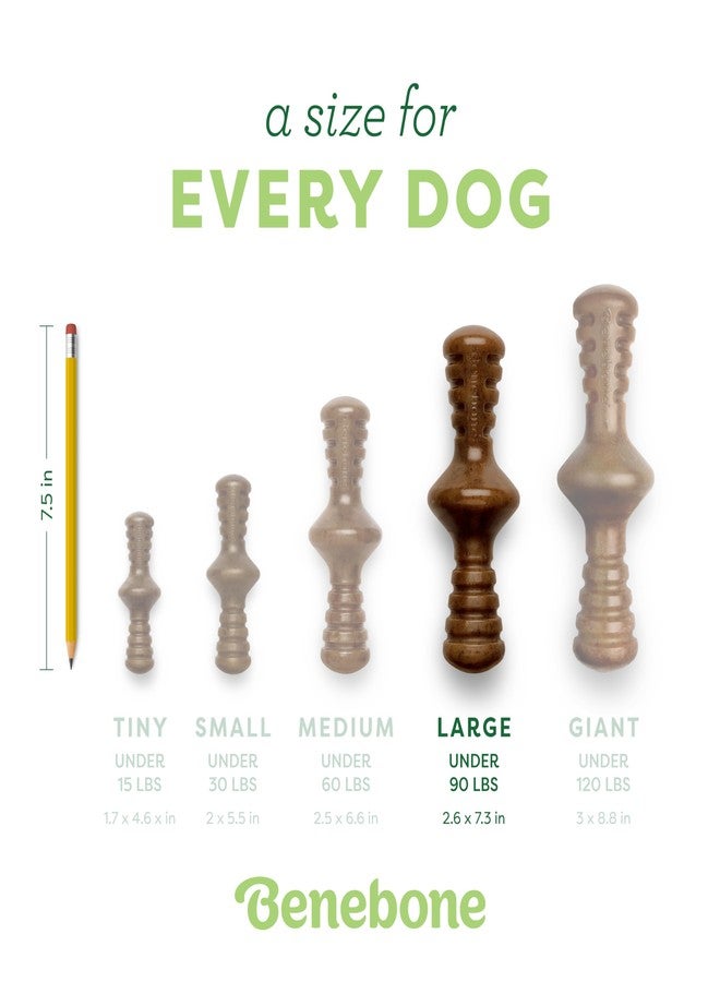 Benebone Zaggler Rolling Dog Chew Toy, Made in USA, Real Bacon Flavor, Large - Image 4