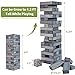 ApudArmis Giant Tumble Tower Stack from 2Ft to Over 42Ft 54 PCS Pine Wooden Stacking Timber Game with 1 Dice Set Classic Block Giant Outdoor Game for Teens Adults Family Gray - Image 4