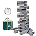 ApudArmis Giant Tumble Tower Stack from 2Ft to Over 42Ft 54 PCS Pine Wooden Stacking Timber Game with 1 Dice Set Classic Block Giant Outdoor Game for Teens Adults Family Gray - Image 2