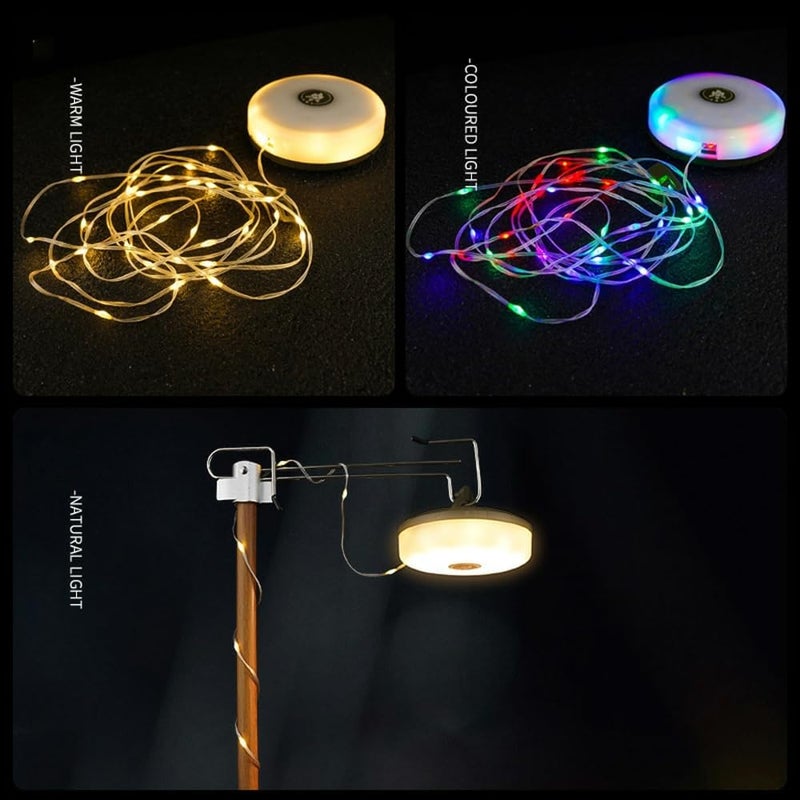 جليفار أضواء تخييم يتم التحكم فيها عبر التطبيق - أضواء سلسلة LED ذكية - أضواء USB متغيرة اللون، مقاومة للماء وقابلة للحمل، مثالية لتزيين الخيام ورحلات المشي لمسافات طويلة والإعداد الذكي في الهواء الطلق - Image 5