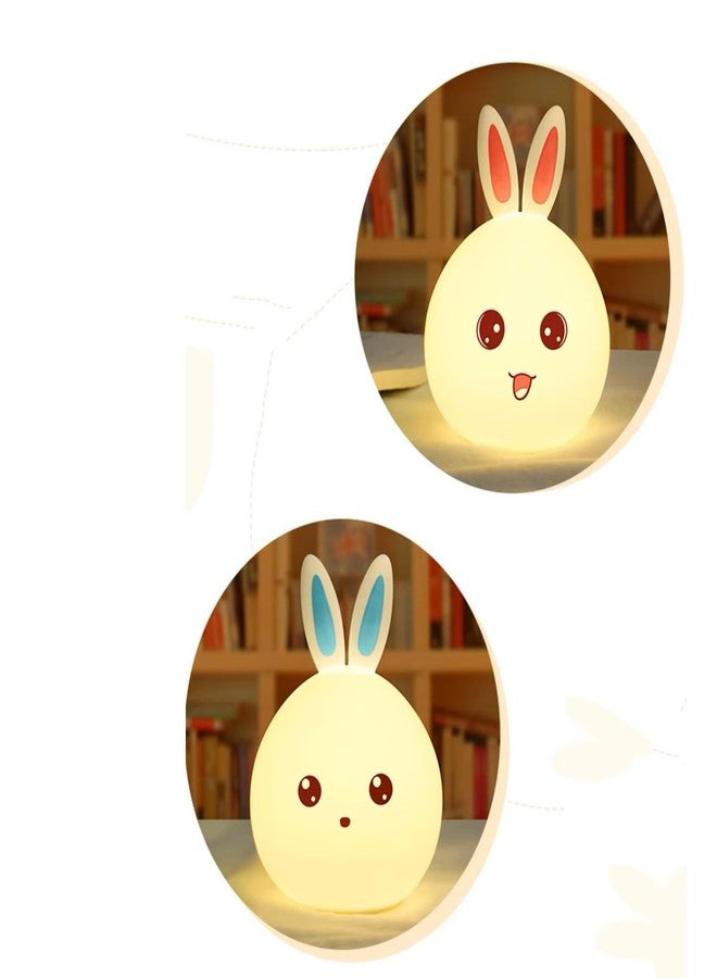 HUMAIZAR Silicone Bunny Rabbit Night Lamp - Soft LED Animal Light for Kids Room, Cute Rakhi Gift, Birthday Present for Baby Girls & Boys, Rechargeable Bedside Night Light - Image 4
